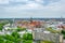 Aerial view of Hannover dominated by Marktkirche church, Germany