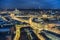 Aerial view of Hannover at evening. Lower Saxony.