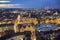 Aerial view of Hannover at evening. Lower Saxony.