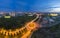 Aerial view of Hanoi skyline by twilight period. Hanoi cityscape with Le Duc Tho street, way of My Dinh stadium entrance