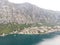 Aerial view Harbour and small town at Boka Kotor bay & x28;Boka Kotorska& x29;, Montenegro, Europe