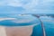 Aerial view of Harrington Breakwall and Manning River mouth.