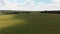 Aerial View of Hay Bales In a field.