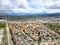 Aerial view of Hemet city in the San Jacinto Valley in Riverside County, California