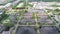 Aerial view High angle view Top down drone shot of the sewage treatment plant.The Solid contact clarifier tank type sludge recircu