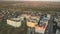 Aerial view of high residential apartment buildings at sunset in Ivano-Frankivsk city, Ukraine.