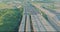 Aerial view high speed highway, with traffic road, the Alfred E. Driscoll Bridge across over the Raritan River near