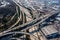 Aerial view of Highway 5 Interchange, located south of Seattle Downtown near the Stadion,