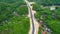 Aerial view of highway with beautiful views. the southern Java crossing line. Central Java, Indonesia, December 6, 2021