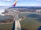 aerial view of a highway bridge