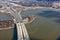 aerial view of a highway bridge