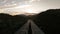 Aerial view on highway bridge in the Italian mountains