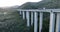 Aerial view on highway bridge in the Italian mountains