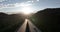 Aerial view on highway bridge in the Italian mountains