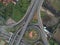 Aerial view highway circle trafic in Thailand outdoor city nature landmark