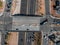 Aerial view of the highway and crossroads intersections in Phoenix, USA.