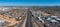 Aerial view of the highway and crossroads intersections in Phoenix, USA.