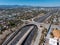 Aerial view of the highway and crossroads intersections in Phoenix, USA.