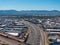 Aerial view of the highway and crossroads intersections in Phoenix, USA.