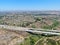 Aerial view of highway, freeway road with vehicle in movement in San Diego