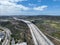 Aerial view of highway interchange and junction, San Diego Freeway interstate 5