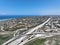 Aerial view of highway interchange and junction, San Diego Freeway interstate 5