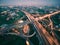 Aerial View of Highway Interchange - Transport concept image.