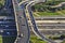 Aerial view of a highway intersection in Dubai,