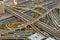 Aerial view of a highway road interchange in Dubai United Arab Emirates