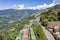 Aerial view of the hill city Gangtok which is also the capital of Sikkim in northeastern India