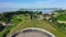 Aerial view of the Hill of Glory and Dnieper river at Cherkasy City