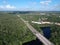 Aerial view of Hillsborough river in Tampa