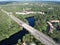 Aerial view of Hillsborough river in Tampa