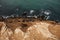 Aerial view of the hillside of the desert beach of Morocco