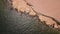 Aerial view of the hillside of the desert beach of Namibe. Africa. Angola