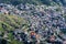 Aerial view of Hillside houses in Jiufen town