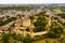 Aerial view of historic center of Loches with royal Chateau, France