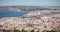 Aerial view of historic city center and harbor of Sete, France