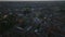 Aerial view of historic city centre at dusk. Old City hall building with tall over and surrounding square. Copenhagen