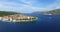 Aerial view of historic city of Korcula, Croatia