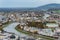 Aerial view of the historic city of Salzburg, Austria.