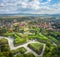 Aerial view of historic Klodzko Fortress, Poland