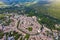 Aerial view of the historic town of Uzes