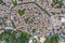 Aerial view of the historic town of Uzes, France