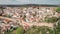 Aerial view of the historic walled town of Obidos, near Peniche, Portugal