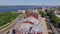 aerial view historical district of russian city Samara at summer day, old buildings in russian style