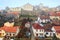 Aerial view of the historical downtown of Znojmo, Czech Republic, Europe.