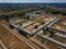 Aerial view of historical horse stables and hippodrome