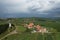 Aerial view of a historical old castle Kostelec nad Cernymi lesy