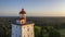 Aerial view of historical old Kopu lighthouse in Estonia